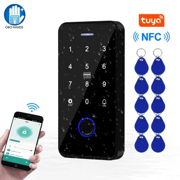 13,56 Mhz Биометрични RFID Bluetooth Контролер за Достъп на Hristo NFC IP68 Водоустойчив Сензорна Клавиатура Система за Отваряне на Врати с Пръстови отпечатъци На Открито
