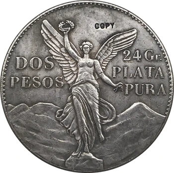 1921 Мексико 2 Песо монети КОПИЕ БЕЗПЛАТНА ДОСТАВКА 39 мм