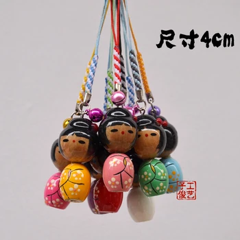 1бр Японската кукла висулка за телефон висулка въже малки подаръци 4 см кимоно кукла Висулка ключодържател