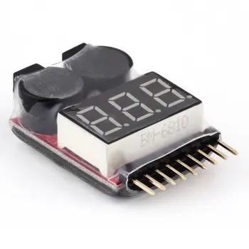 2 В 1 1-8 S Lipo/Li-ion/Fe Тестер за Напрежение на Батерията Низковольтный Звуков Сигнал За Проверка на Превозни Средства и Играчки с Дистанционно Управление на Едро