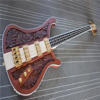 2021 Заводска изработени по поръчка 4-струнен бас китара Rickenback.Ricken4003 целия корпус на красивия издълбани на бас. 100% реална снимка.