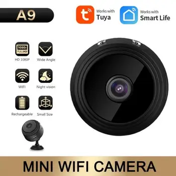 2022 A9 1080P Sasha Smart Life Мини-Камера, WIFI Сигурност Домашно видео Наблюдение CCTV Вътрешна Безжична Камера за Нощно Виждане 1080P