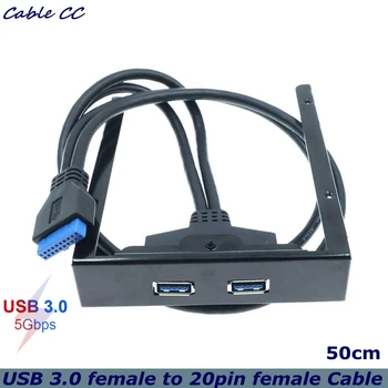 20pin за двойна USB 3.0 Кабел за дънната платка Скоба/hub 2 Порта Сплитер/Диск за флопи дискове Преден Панел, 50 см-Доброто Качество