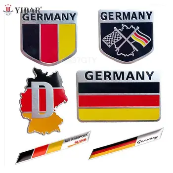 3D Алуминиева Автоматична Автомобилна Емблема на Германия Немски Флаг Лого Решетка Икона Стикер Термоаппликации