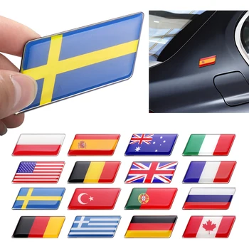3D Алуминий, Швеция, Русия, Белгия Германия Италия Румъния Холандия Канада Гърция Знаме, Емблемата на Колата Странично на Корпуса Декор на Багажника Етикети