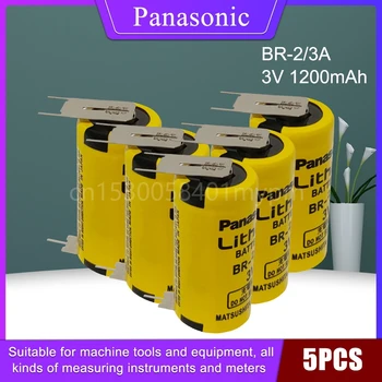 5 бр. Оригинални Panasonic BR-2/3A BR2/3A BR-2/3 17335 3 В 1200 mah Литиева Батерия с 2 контакти FANUC 