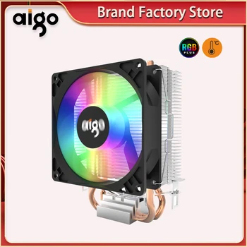 Aigo ice200 cpu охладител с две топлинна тръби PC радиатор за Охлаждане 3PIN PWM безшумен rgb Фен на Intel 1150 1155 1156 1366 AM2/AM3/AM4 AMD