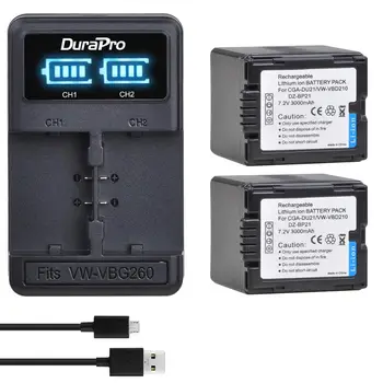 CGA-DU21 CGA DU14, VW-VBD210 Батерия със зарядно устройство за Panasonic NV-GS330 GS400 GS408 GS500 GS508 MX500 PV-GS90 GS120 GS150