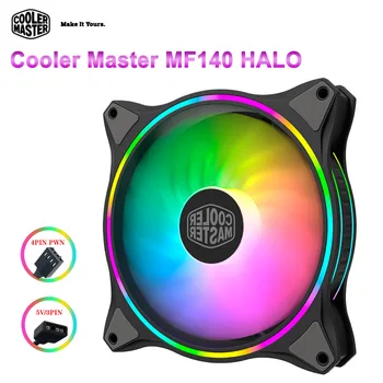 Cooler Master MF140 HALO ARGB 14 см RGB 5 В/3PIN на Корпуса Тихи PWM Вентилатора на PC Cpu Охладител с Водно Охлаждане 140 мм Заменя Фенове