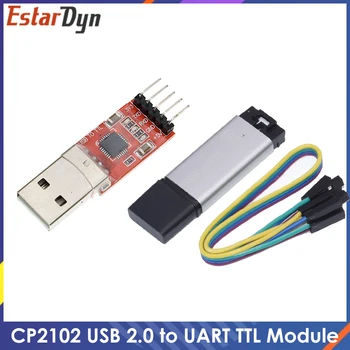 CP2102 USB 2.0 за UART TTL 5PIN Модул Съединител Сериен Конвертор STC Замени FT232 CH340 PL2303 Алуминиев корпус CP2102 USB 2.0