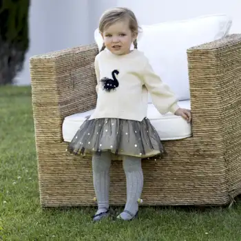 DBM18539 дейв bella/ есента рокля-пуловер в грах с хубав дизайн за малки момичета, модерно детско премяна, детски дрехи в стил лолита