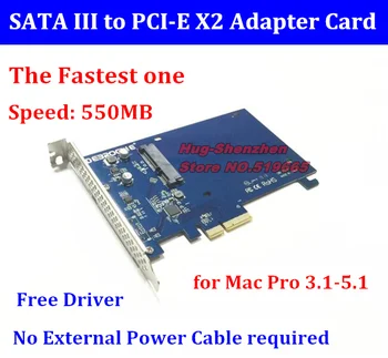 DEBROGLIE DB-2019 Най-бързата скорост 500 MB PCIE x2 до 2.5 ', SATA III SSD карта на адаптера за mac pro 3,1-5,1 OSX 10,8-10.15,6