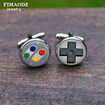 FIMAODZ Игрова Конзола копчета за Ръкавели Дръжка Творческа Снимка Стъклен Кабошон Копчета за Копчета на Ризата си Приятел Геймър