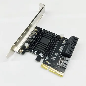H1111Z Допълнителна карта PCIE SATA Контролер PCI-E SATA Hub/Карта PCIE за SATA 3,0 Карта 5-Пристанища, SATA3 SSD, PCI Express X4 Gen3 Адаптер