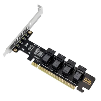 H58A Такса адаптер, PCIE 4.0 за Сащ за 2 NVME PCIe X16 и до 4-портовому адаптер за разширяване на U. 2 NVME