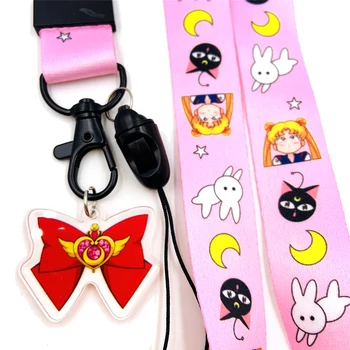 Kawaii Cartoony Ключодържател, Сладък Телефон, Чар, Сменящи се с Каишка за Мобилен Телефон, Розови Въжета за ключове, Идентификационен Иконата, Удобен Ключодържател