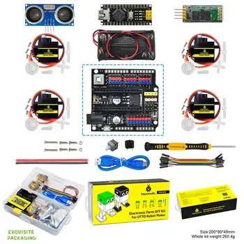 Keyestudio Електронни резервни Части за направи си САМ Комплект За OTTO Robot Maker (Без части за принтер) За Arduino Starter Kit