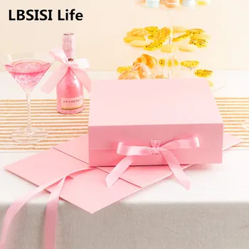LBSISI Life Цветни Хартиени Кашони С Тиксо за Опаковане Сватба, Рожден Ден Парти с Дъждобран Шал за Подарък Полза на Орнаменти