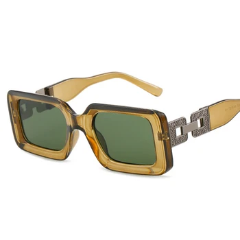 LNFCXI Нови Модни Квадратни Ретро Слънчеви Очила Дамски Маркови Дизайнерски Тенденция Сиви Ромбовидные Съединителната Рамки Крака Дамски Слънчеви Очила