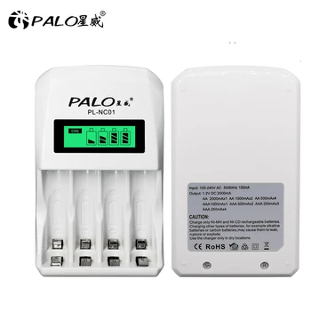 PALO LCD дисплей АА Зарядно Устройство За 1,2 В AA/AAA NiCd NiMH Акумулаторна Батерия Умно Интелигентно Зарядно Устройство за AA AAA