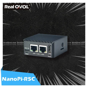 RealQvol NanoPi R5C Rockchip RK3568B2 A55 Двойна 2,5 G Ethernet Порт Поддръжка на M. 2 WiFi Модул HDMI2.0 Linux/Openwrt/Debian/Ubuntu