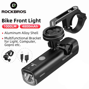 ROCKBROS Велосипеден Фенер Предни Велосипеден Фенер USB Акумулаторна Фаровете Led Лампа IPX6 Водоустойчив 1000 Лумена МТБ Велосипеди Фенерче