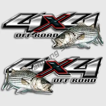Striper Bass Fishing 4x4 Стикер за Камиони, Пътна Стикер за Silverado GMC, Броня, Каросерия, Предно Стъкло, Модифицирана Стикер