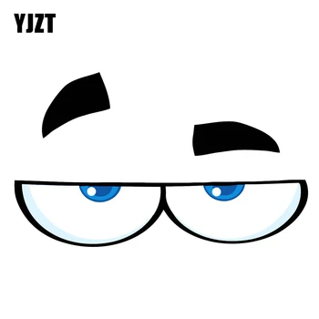 YJZT 12,7 см * 7,5 cm Карикатура Забавен Очите Кола-стил на Колата Стикер Стикер PVC 13-0463