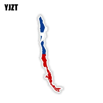 YJZT 14,7 см * 2,6 СМ Личност Карта Чили Флаг Стикер Автомобили Стикер автоаксесоари 6-1679