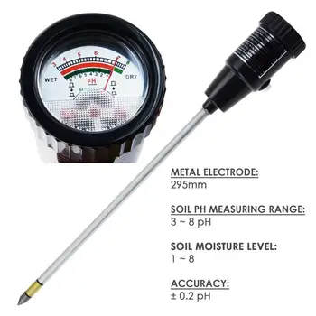ZD-06 Измерител на нивото на pH и влажност на Почвата с 295 мм Дълъг Электродным Сензор Водоустойчив Набор от Инструменти за тестване на почвата за Вътрешно и Външно
