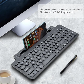 Безжична клавиатура Bluetooth Слот За карти Памет Клавиатура 2.4 G Tablet Телефон Компютърна Клавиатура Умен Клавиатура Със Сензорен панел