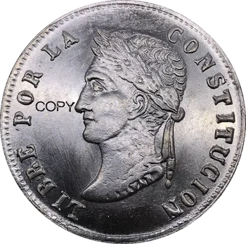 Боливия 8 Стъпалата Потоси 1855 MJ Монета Метал Мельхиоровая Сребро, Антични Имитация Реплика Сувенирни Колекционерски Монети