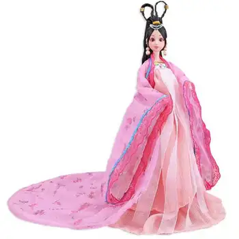 Бял Розов Китайски Стил Традиционен Древен Костюм за Красота За Кукли Барби Дрехи Рокля Фея Вечерна Рокля 11,5 