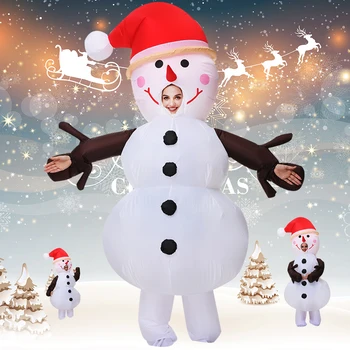 Възрастни Коледни Костюми Снежен Коледна украса Cosplay за възрастни Коледен Снежен човек Надуваеми Костюми Забавен Празничен Костюм