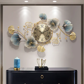 Големи Луксозни Стенни Часовници с Модерен Дизайн В Скандинавски Стил, Прости Стенни Часовници За Всекидневна, Безшумни Метални Reloj De Pared Home Decor DA60WC