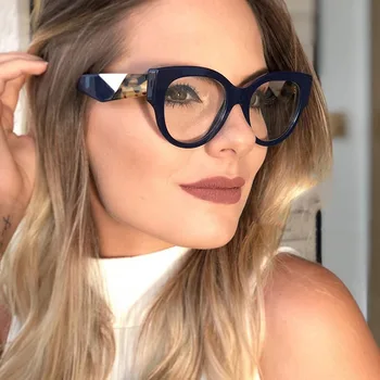 Дамски Ацетатные Оптични Очила са Модерни, Големи Очила с Големи Рамки и Рамки за Жени, Очила по Рецепта, Рамки за Очила