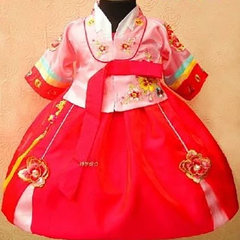 Детска бродерия Ханбок Бебешка Рокля за рождения Ден на Принцеса Рокля Традиционни корейски костюми За Момичета Костюм за изяви CostumeLC050