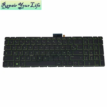 Клавиатура AZERTY LIGHT за HP ENVY X360 15M 15-BP00 15-BP015 15-BS 15-BW 250 G6 FR Френски NSK.XDHBQ черно kb зелена подсветка на клавишите