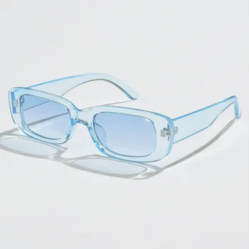 Класически Реколта Правоъгълни Слънчеви Очила Дамски Маркови Дизайнерски Прозрачни Сини, Розови, Зелени Лещи, Слънчеви Очила Дамски Очила с UV400