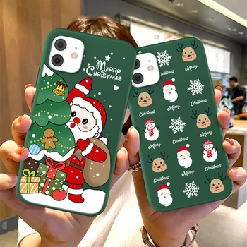 Коледен Подарък Калъф За Телефон За iPhone 14 13 12 11 Pro Max XR XS X Max 7 8 Plus честита Нова Година Сладко Модел Мека Делото от TPU