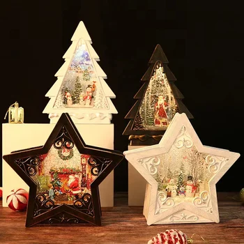 Коледен снежен човек декорация на бутикови бижута Снежна Музикална Ковчег на Дядо Коледа, магазин за бижута петолъчна звезда подарък