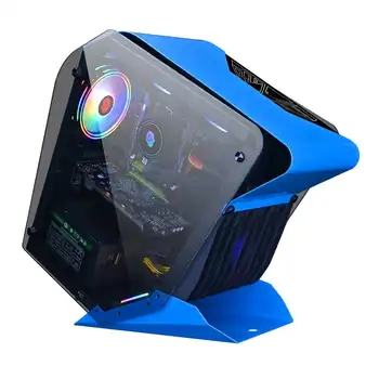 Компютърен Корпус Little Monster RGB с Водно Охлаждане CPU M-ATX, Двустранно Прозрачно Стъкло Спортно Шаси за КОМПЮТЪР-Компютър