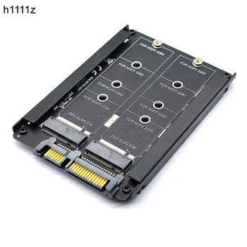 Метален Корпус Двойна B + M Ключ M. 2 NGFF SSD За 2,5 SATA 6 GB Карта-адаптер С Конектор за корпуса M2 NGFF за SATA Адаптор M. 2 SATA Адаптор