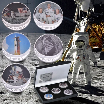 Монета на 50-годишнината на Аполо 11, Първото Кацане На Човек На Луната Възпоменателна Монета-Предизвикателство, Колекционерски Монети, Сувенири Медал, Мъжки Подарък