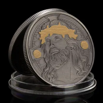 Монета на Исус венец от тръни Позлатени Сувенири и Подаръци, Украшения за Дома Християнска Възпоменателна Монета Молитвени монети