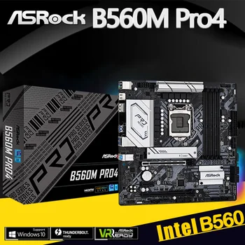 НОВ ASRock B560M Pro4 За IntelB450 LGA 1200 Конектор M. 2 SATA3 Интерфейс USB3.2 PCI-E 4,0 DDR4 128 GB Micro ATX дънна Платка Настолна