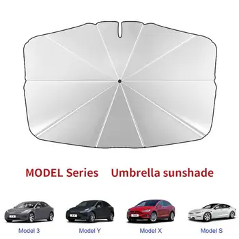 Нова Актуализация Сгъваема Кола Чадър От Слънцето Чадър Предното Предното Стъкло На Сенника Протектор Топлоизолация За Tesla, Модел 3 Модел Y S X