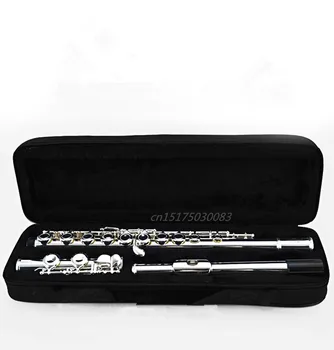 Новата върхова продуктова Японска Флейта Професионална Мельхиоровая Клавиш C 16 Дупки 211 със сребърно покритие Музикални Инструменти С Футляром и Аксесоари