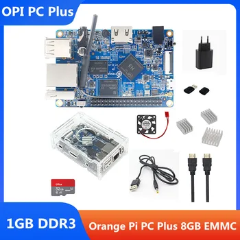 Оранжев Pi PC Plus с 8 GB Emmc Flash памет 1 GB Мини с отворен код Одноплатная Подкрепа на 100 М Ethernet Порт, Wifi Камера Hdmi IR МИКРОФОН