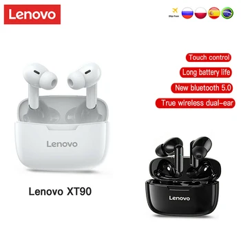 Оригинални Lenovo XT90 True Безжични Слушалки TWS Bluetooth Слушалка Пръстови Отпечатъци Тъчпад Мини Слушалка за разговори със свободни ръце, С Дълъг живот на Батерията